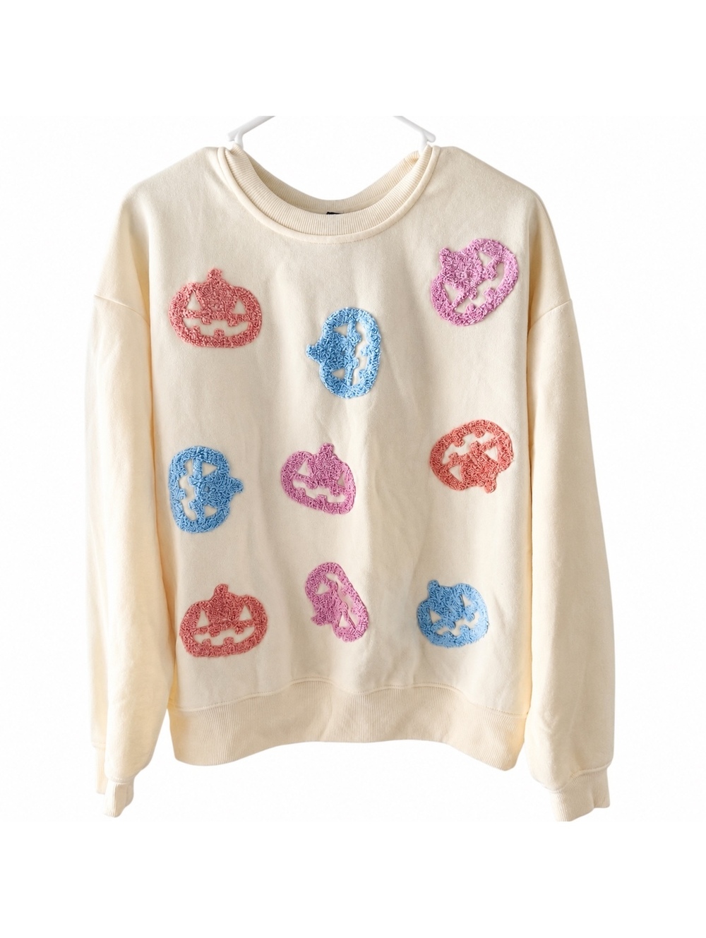 Better Together Butter Yellow Sweatshirt with Multicolor Chenille Pumpkin